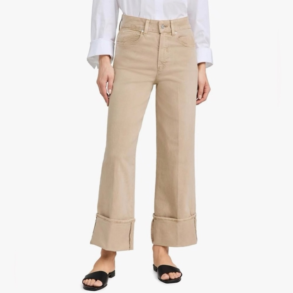 PAIGE // SASHA WIDE LEG TAN JEANS